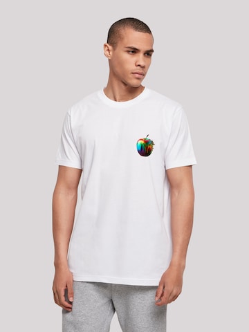 F4NT4STIC Shirt 'Colorfood Collection - Rainbow Apple' in White: front