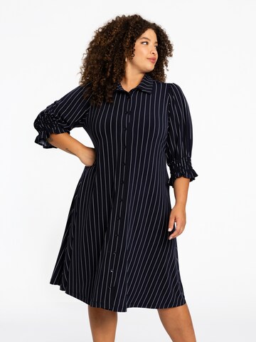 YOEK Shirt dress in Blue: front