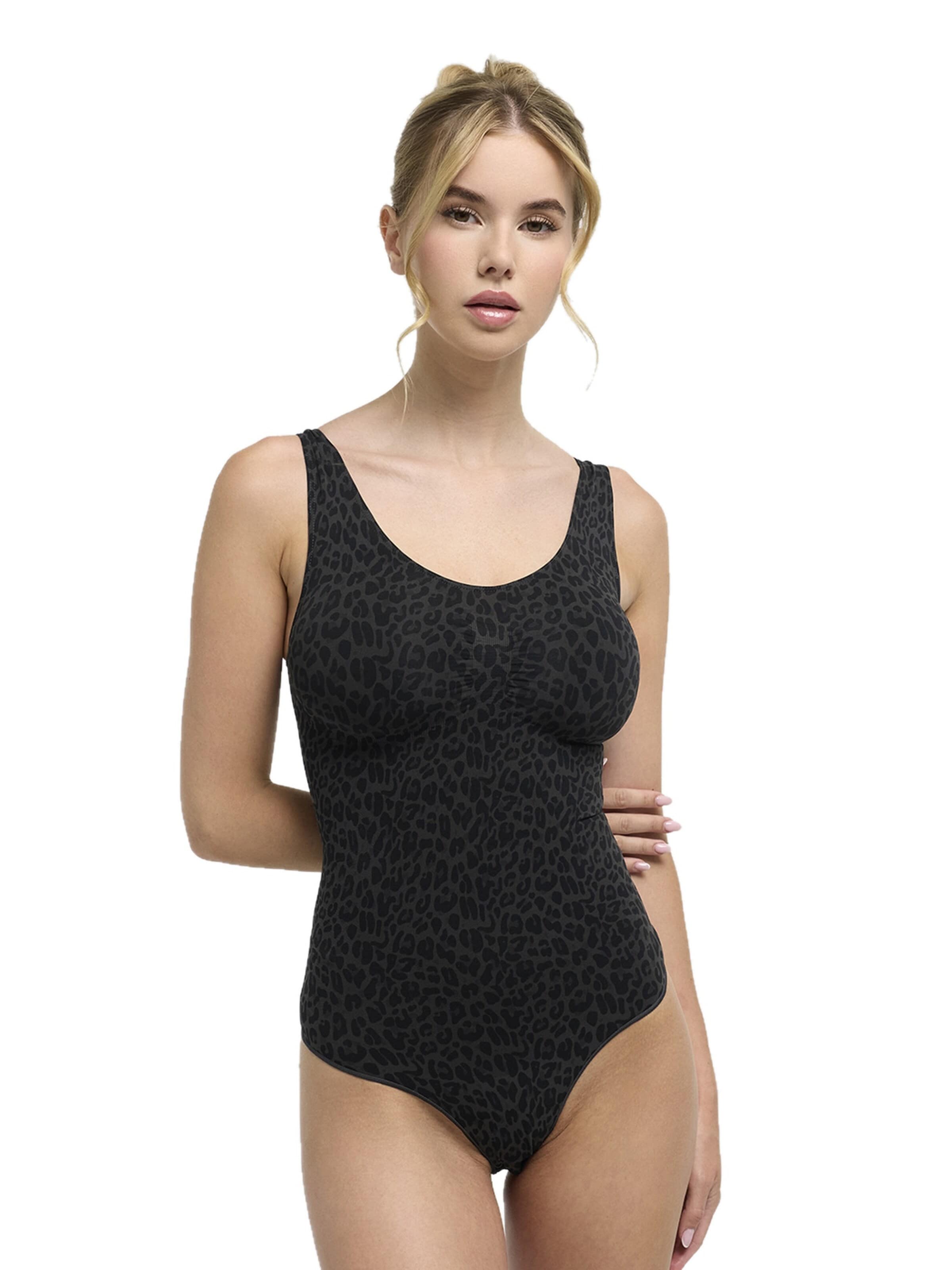 Body modellante 'Tank Bodysuit Sculpting Shapewear mit String' di cfab in nero: frontale