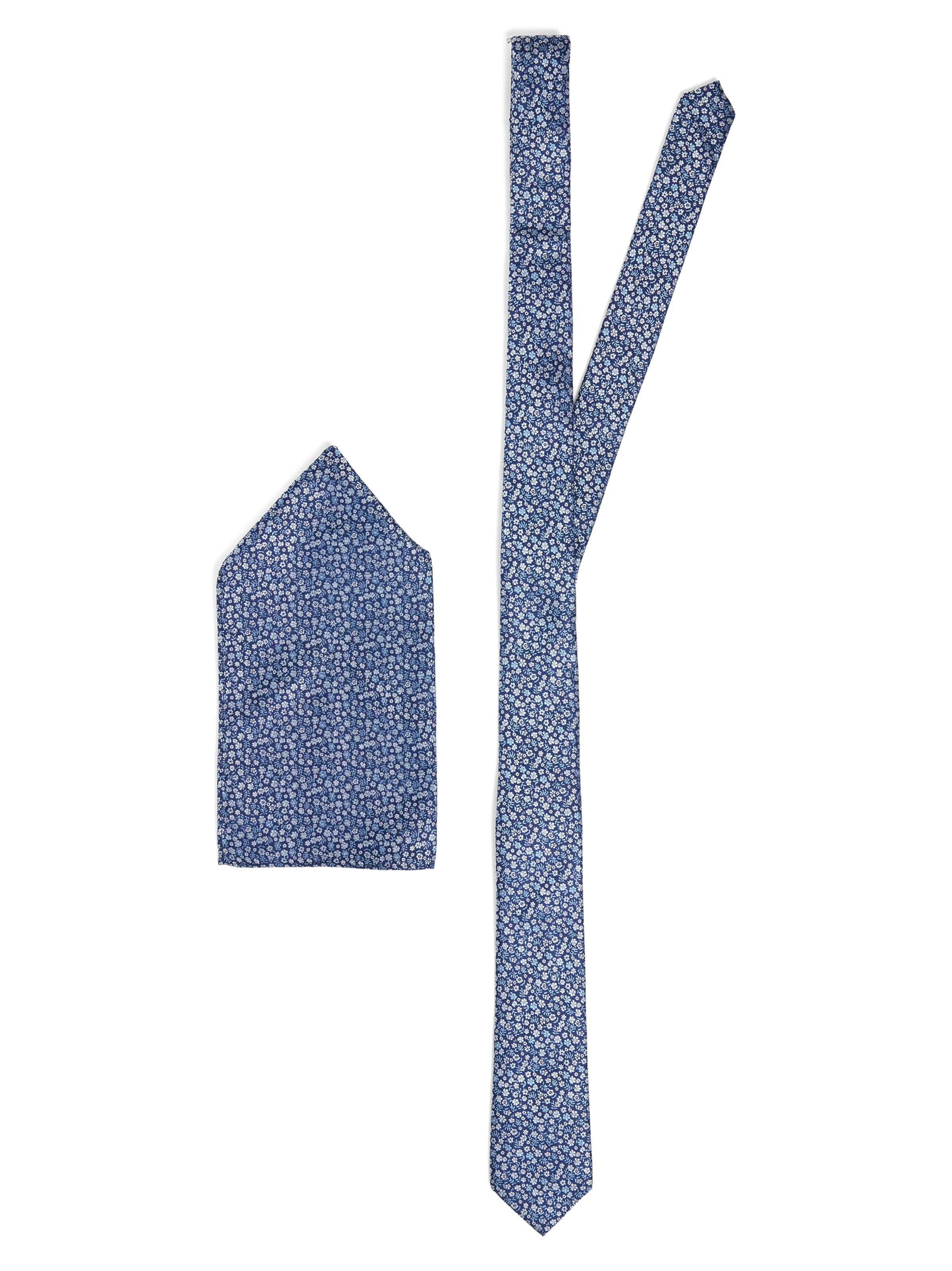 Finshley & Harding London Stropdas in de kleur Royal blue/koningsblauw / Lichtblauw / Donkerblauw, Productweergave