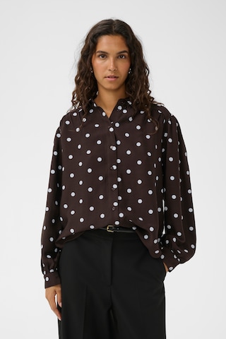 SOAKED IN LUXURY - Blusa 'Idola Ebba' em castanho: frente