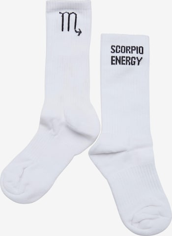 Chaussettes 'Zodiac' DEF en blanc : devant