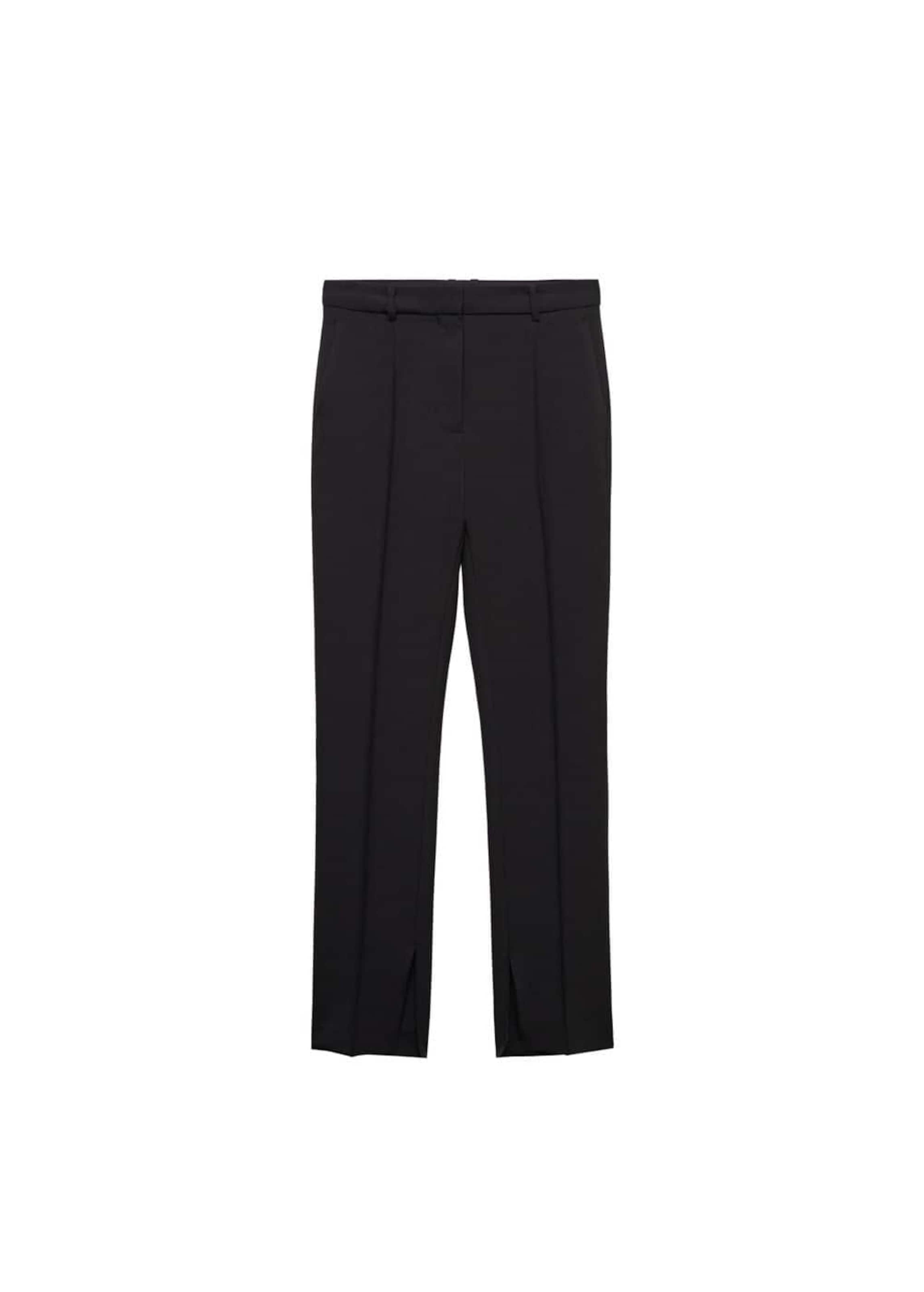 MANGO Regular Панталон с ръб 'Nantes' в черно: отпред