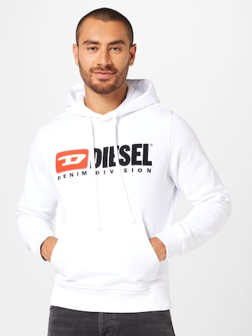 DIESEL كنزة رياضية 'Ginn' بلون أبيض: الأمام