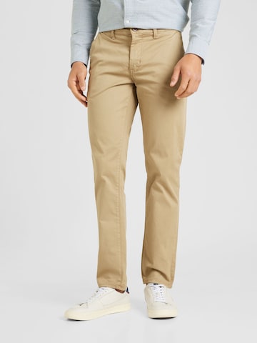 FQ1924 regular Lærredsbukser 'Casual' i grøn: forside