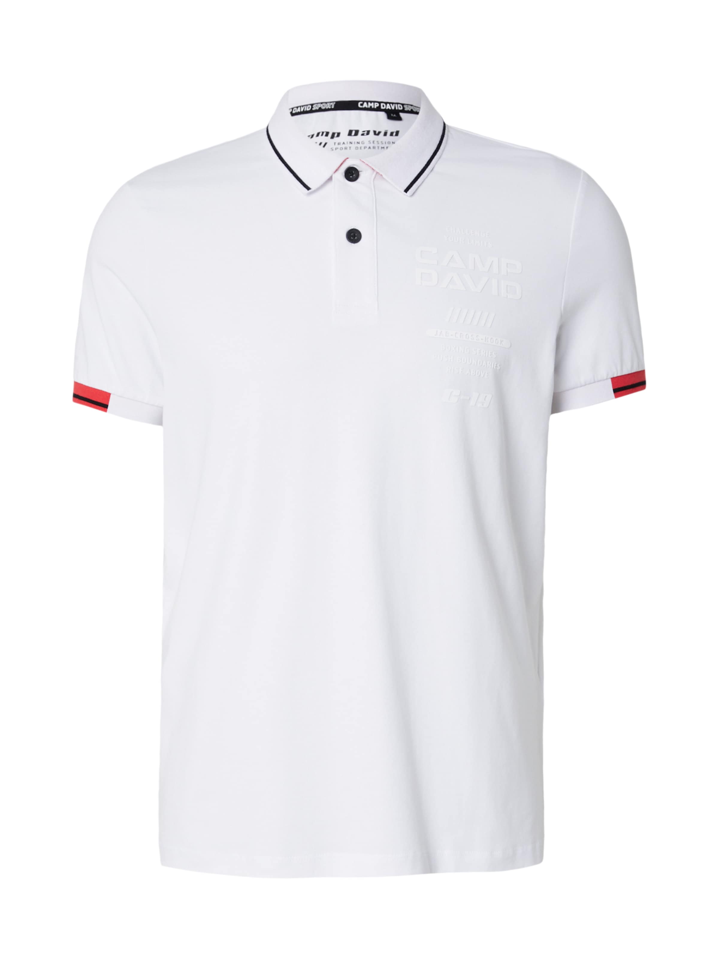 T-Shirt CAMP DAVID en blanc : devant
