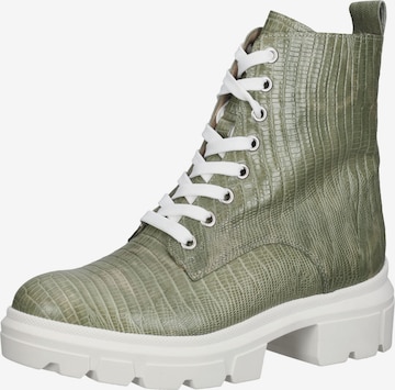 PETER KAISER Lace-Up Ankle Boots in Green: front