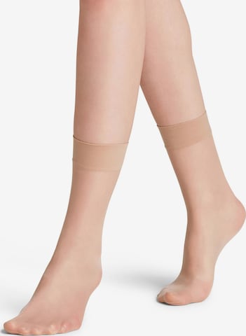 FALKE Socken 'Seidenglatt' in Beige: Vorderseite