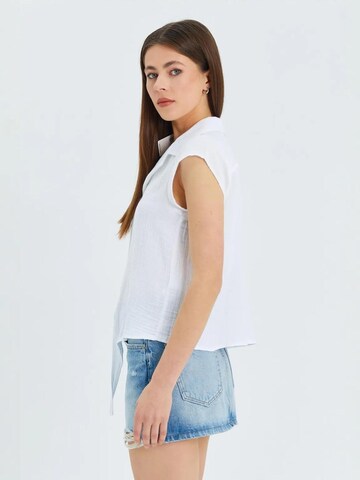 MixRay Bluse in Weiß