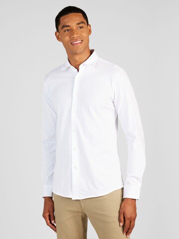 HUGO - Ajuste regular Camisa 'Elisha' en blanco: frente