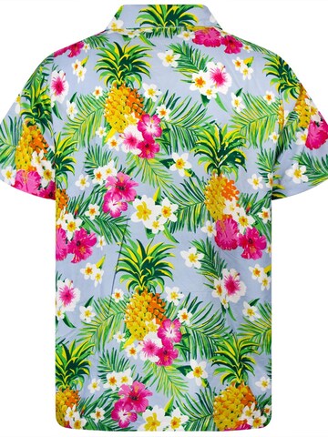 Camicia da donna 'Pineapple Flowers' di King Kameha in blu