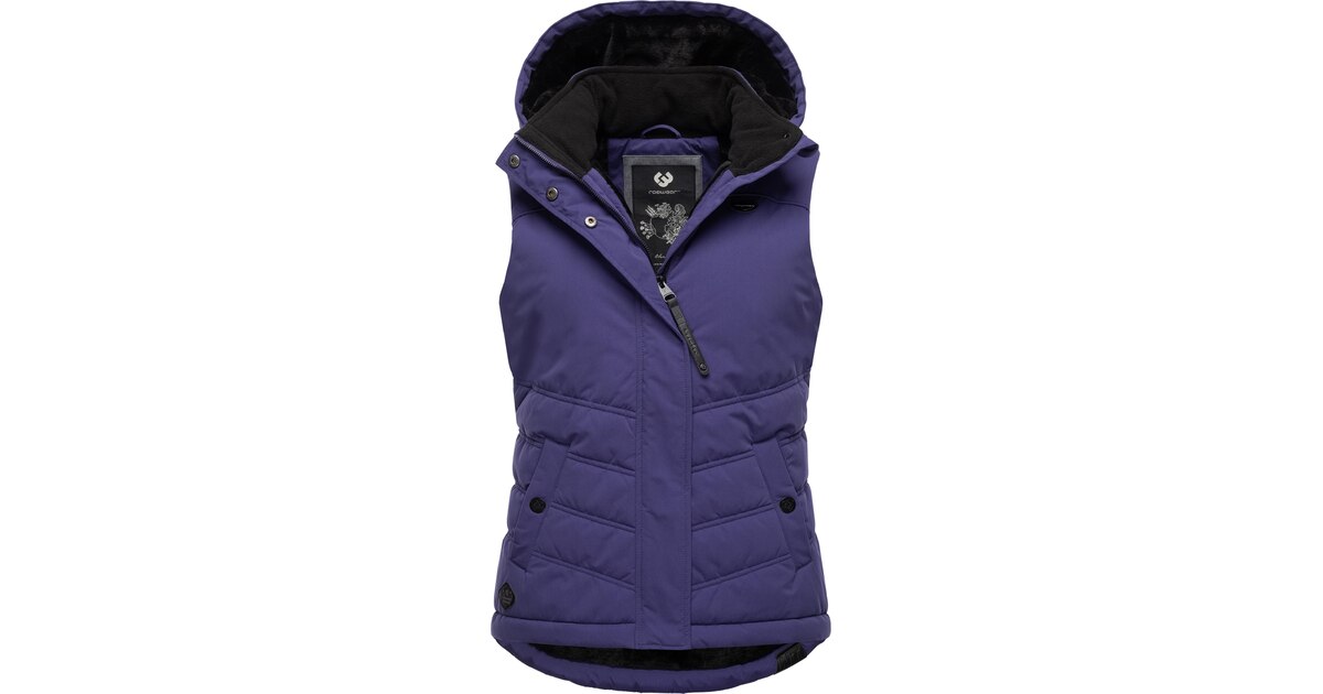 Ragwear Hesty DL Gilet Matelassé Pour Femme - Capuche Amovible Et Doublure Peluche