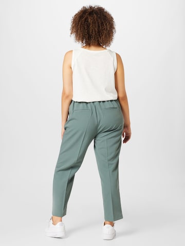 KAFFE CURVE Regular Trousers with creases 'Sakira' in Green