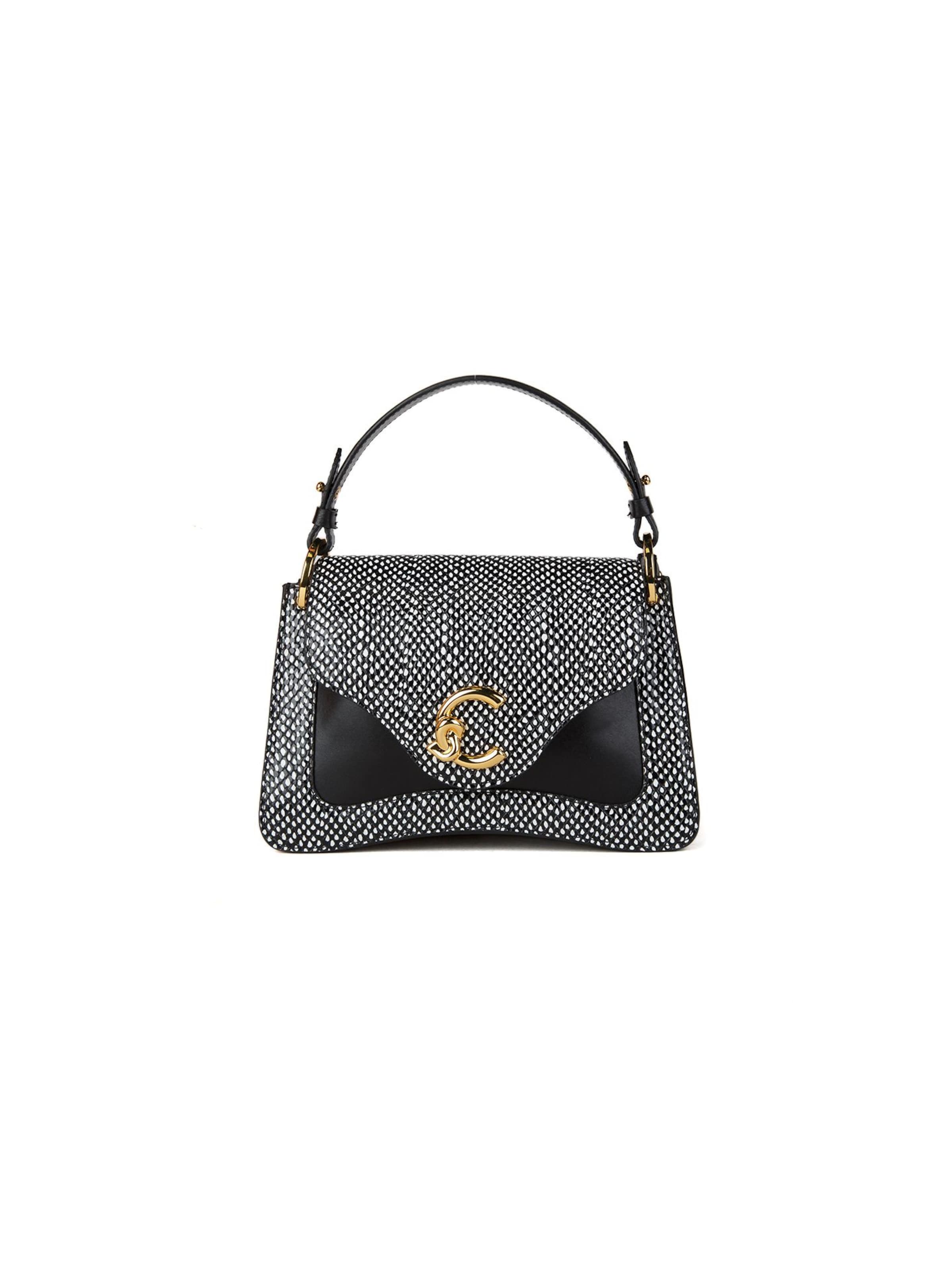 Sacs à main 'Coccinelle C-Me Ela.D.P.B Handbag Elaphe Print Leather' Coccinelle en noir : devant