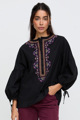 RAFFYA Blouse 'Anai' in Black: front