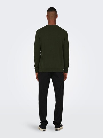 Only & Sons Regular Fit Pullover 'Alex' in Grün