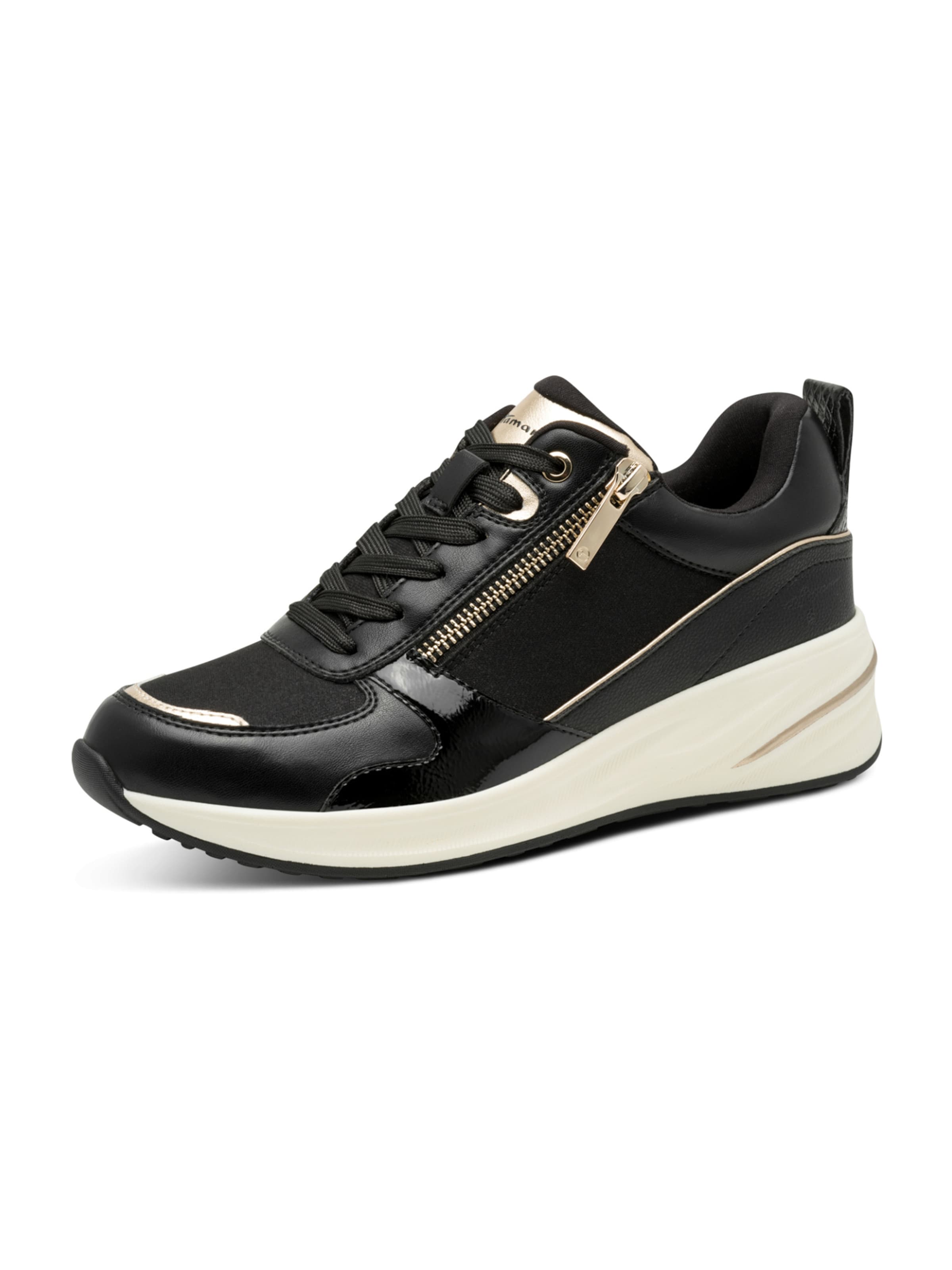 Tamaris Platform trainers in Black: front