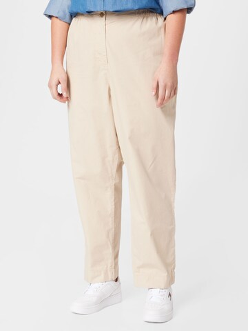 Loosefit Pantaloni di Tommy Hilfiger Curve in beige: frontale