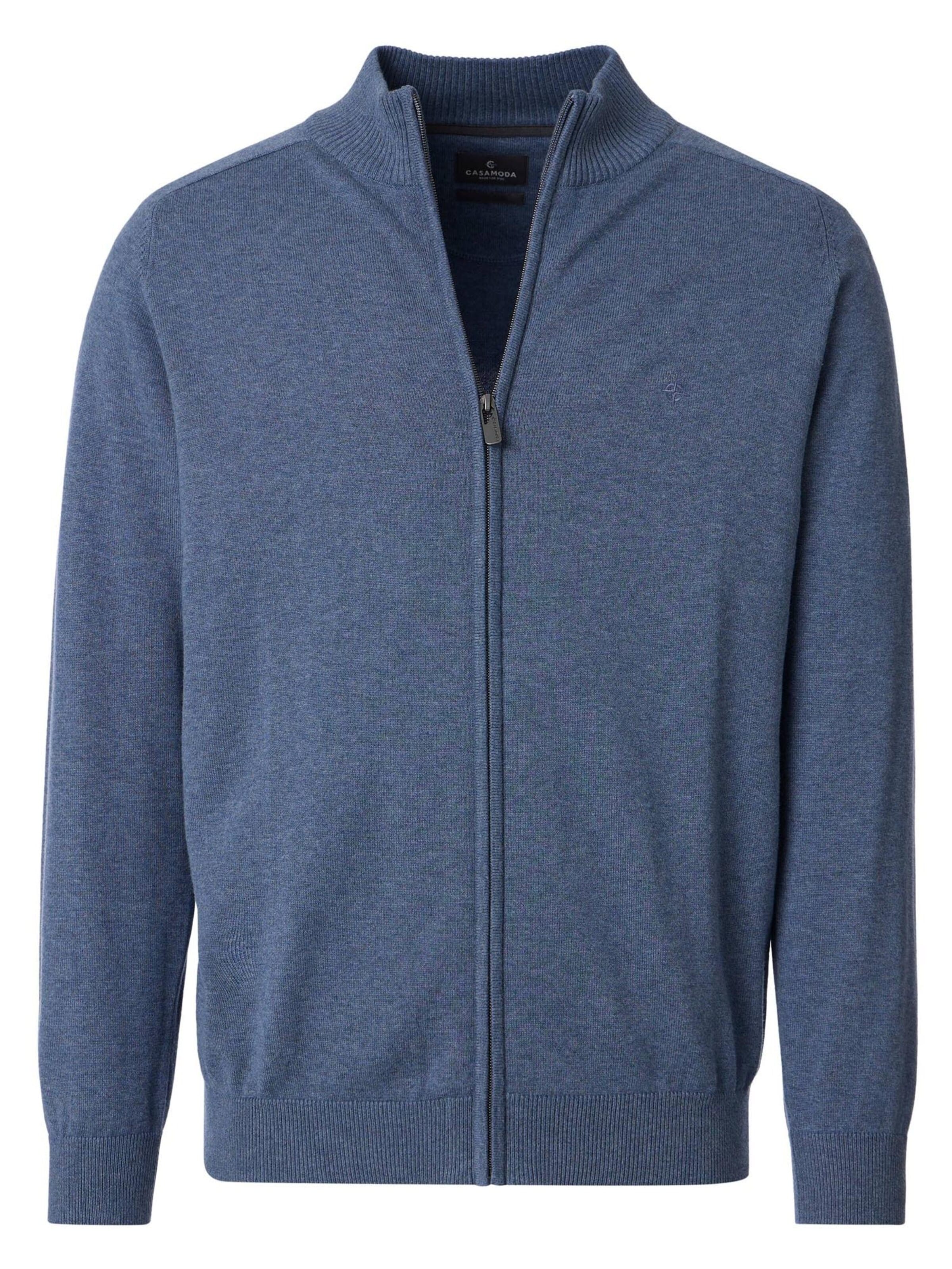 CASAMODA Knit cardigan 'Basic' in Blue: front