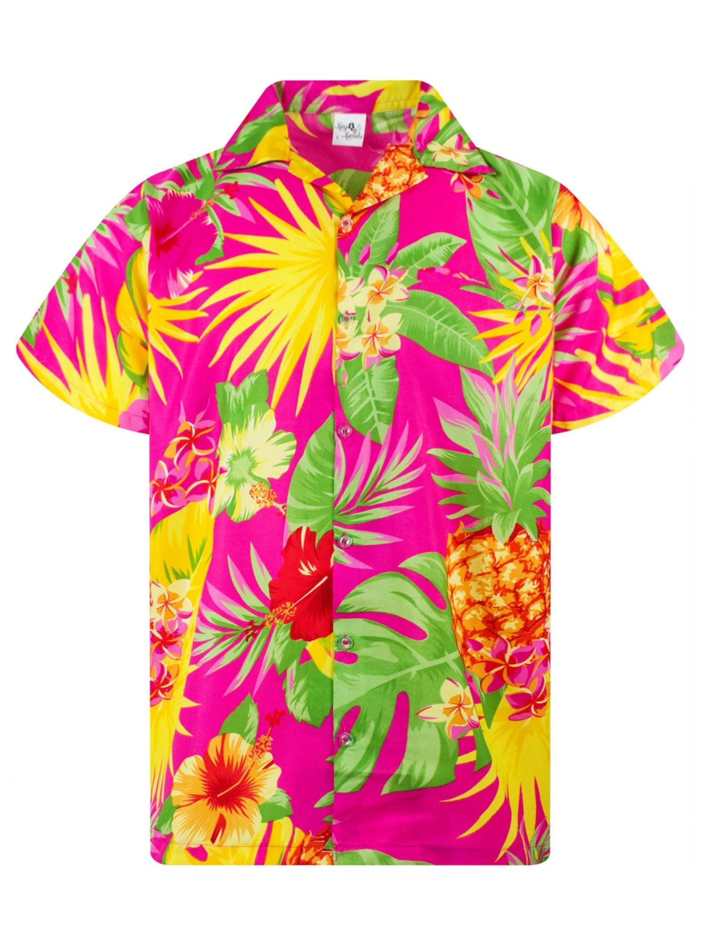 King Kameha Shirt 'Pineapple'‌‌‌‌‌ in Pink: Vorderseite