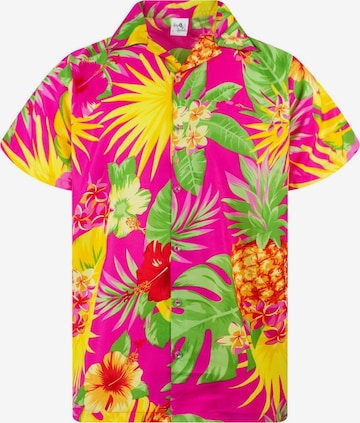 King Kameha Shirt 'Pineapple' in Pink: front