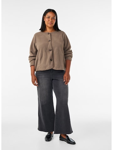 Zizzi Fleecejacke 'Tillie' in Braun