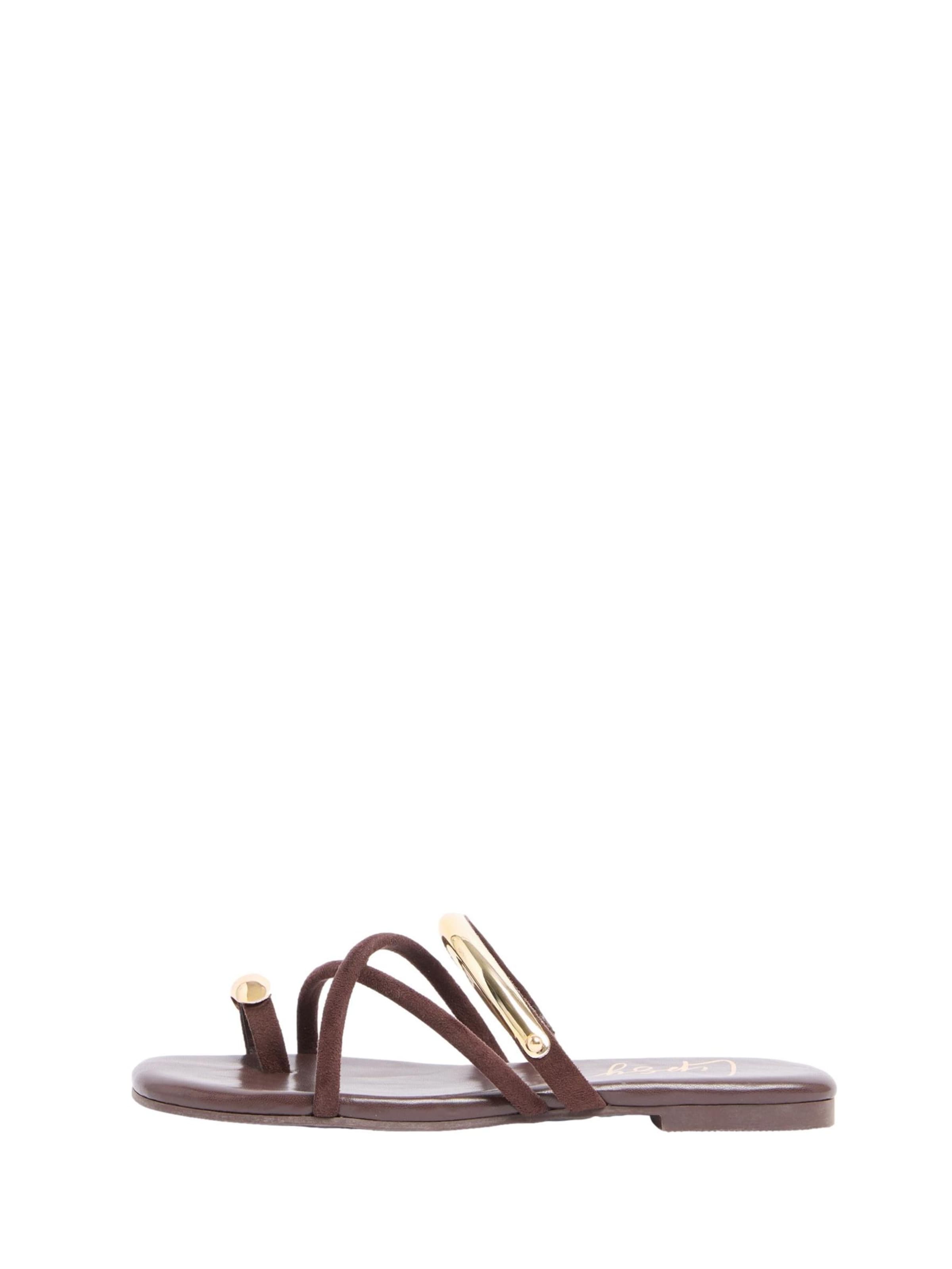 Tongs Lipsy en marron : devant