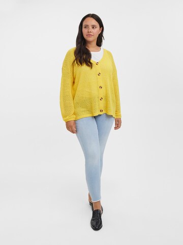 Vero Moda Curve Knit Cardigan 'Whitney' in Yellow