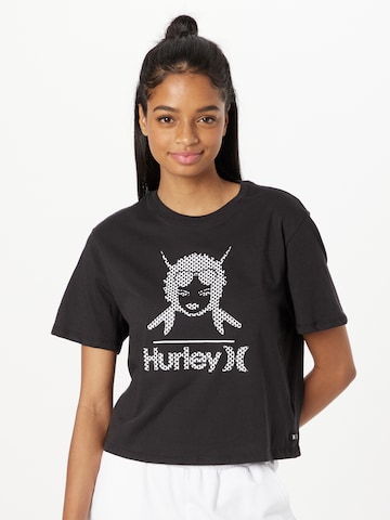 HurleyTehnička sportska majica - crna boja: prednji dio