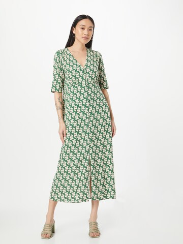 Thinking MU Košilové šaty 'CAMELIA' – zelená: přední strana