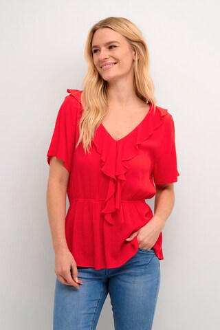 Cream Blouse 'Allie' in Red: front
