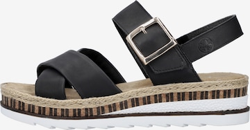 Rieker Strap sandal in Black