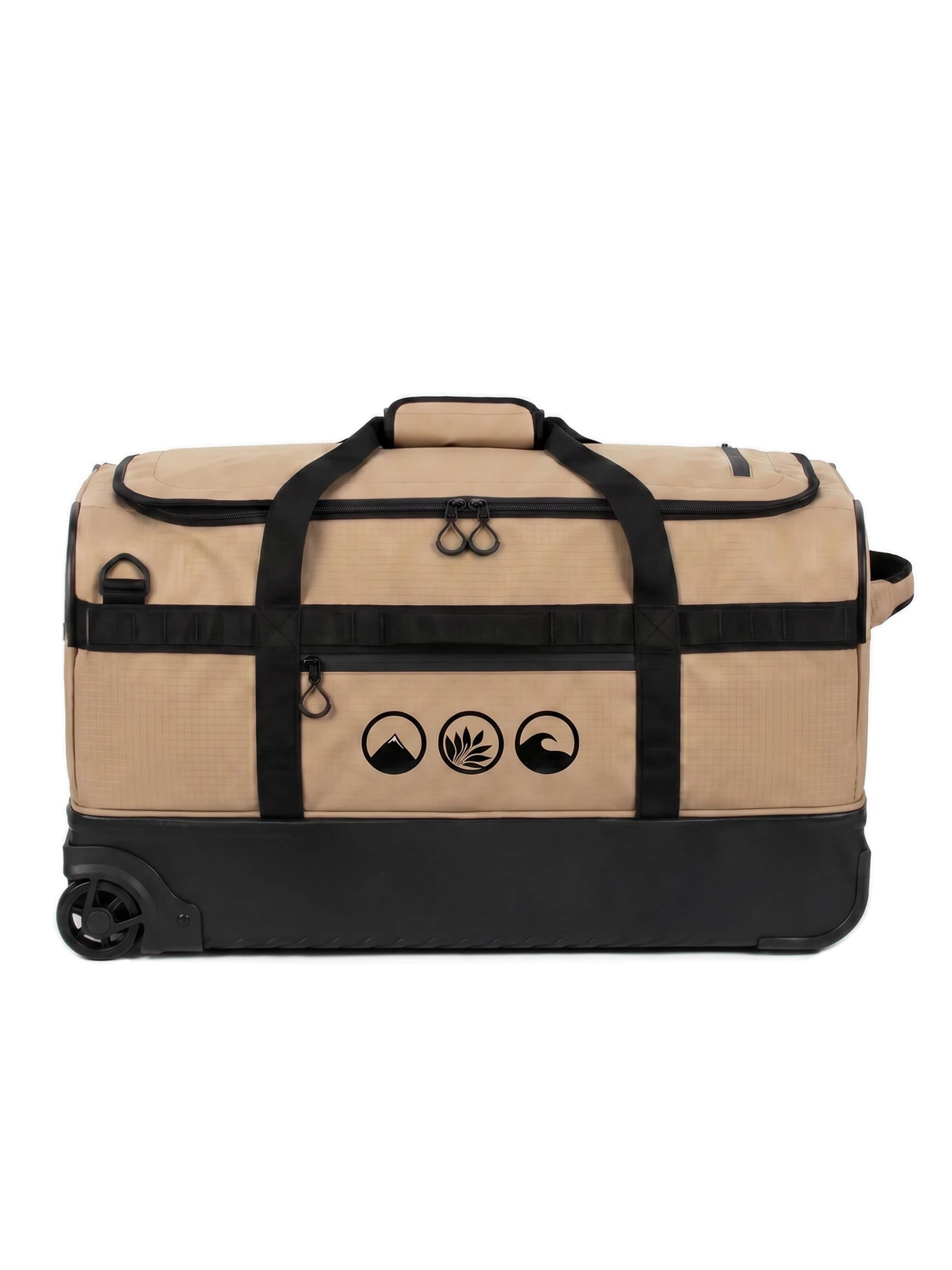 SONS OF ALOHA Travel Bag 'XL Rucksack mit Rollen FLOW Reisetasche mit Rollen' in Beige: front