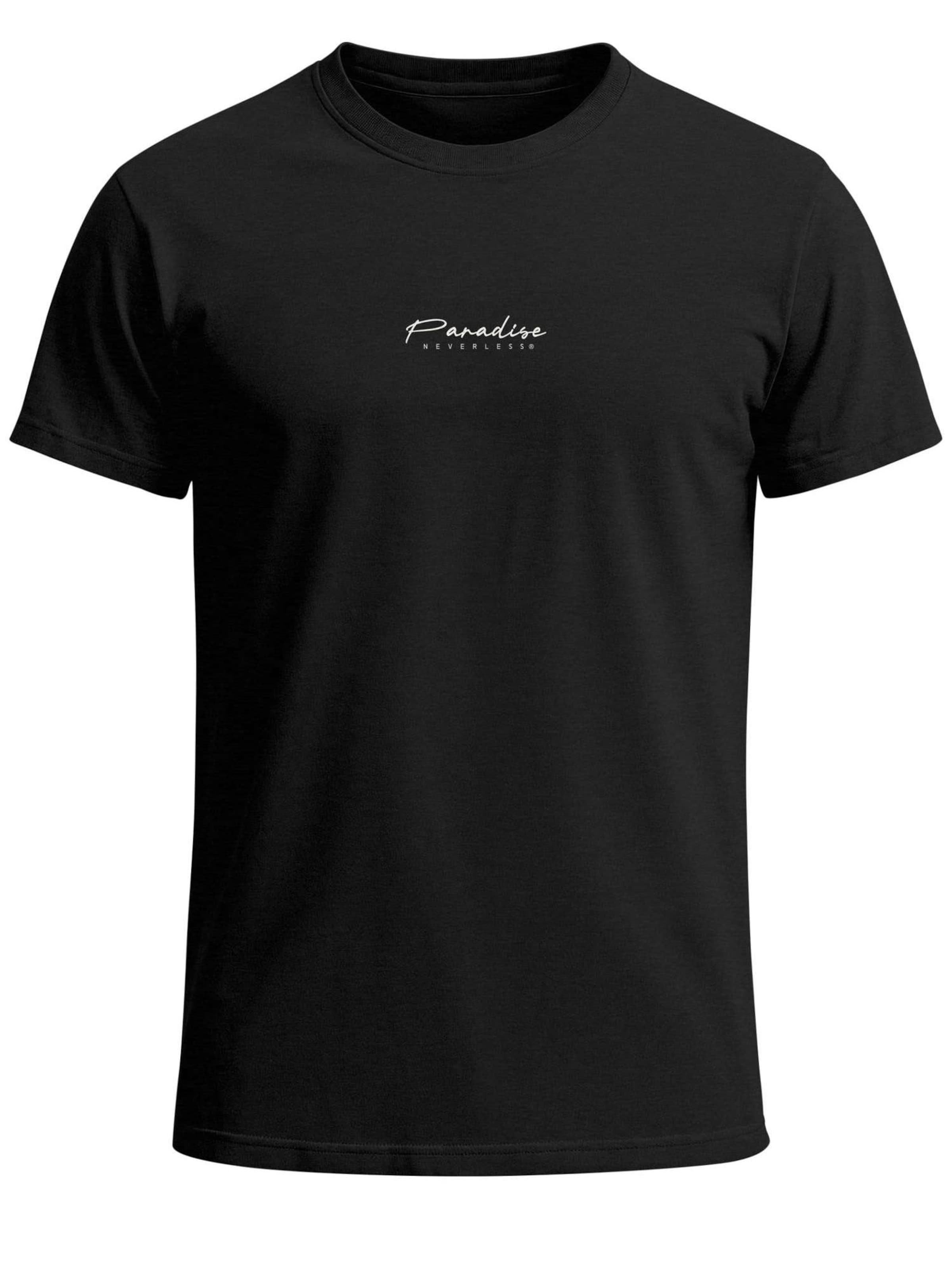 Neverless Shirt 'Palmen'‌‌‌ in Schwarz: Vorderseite