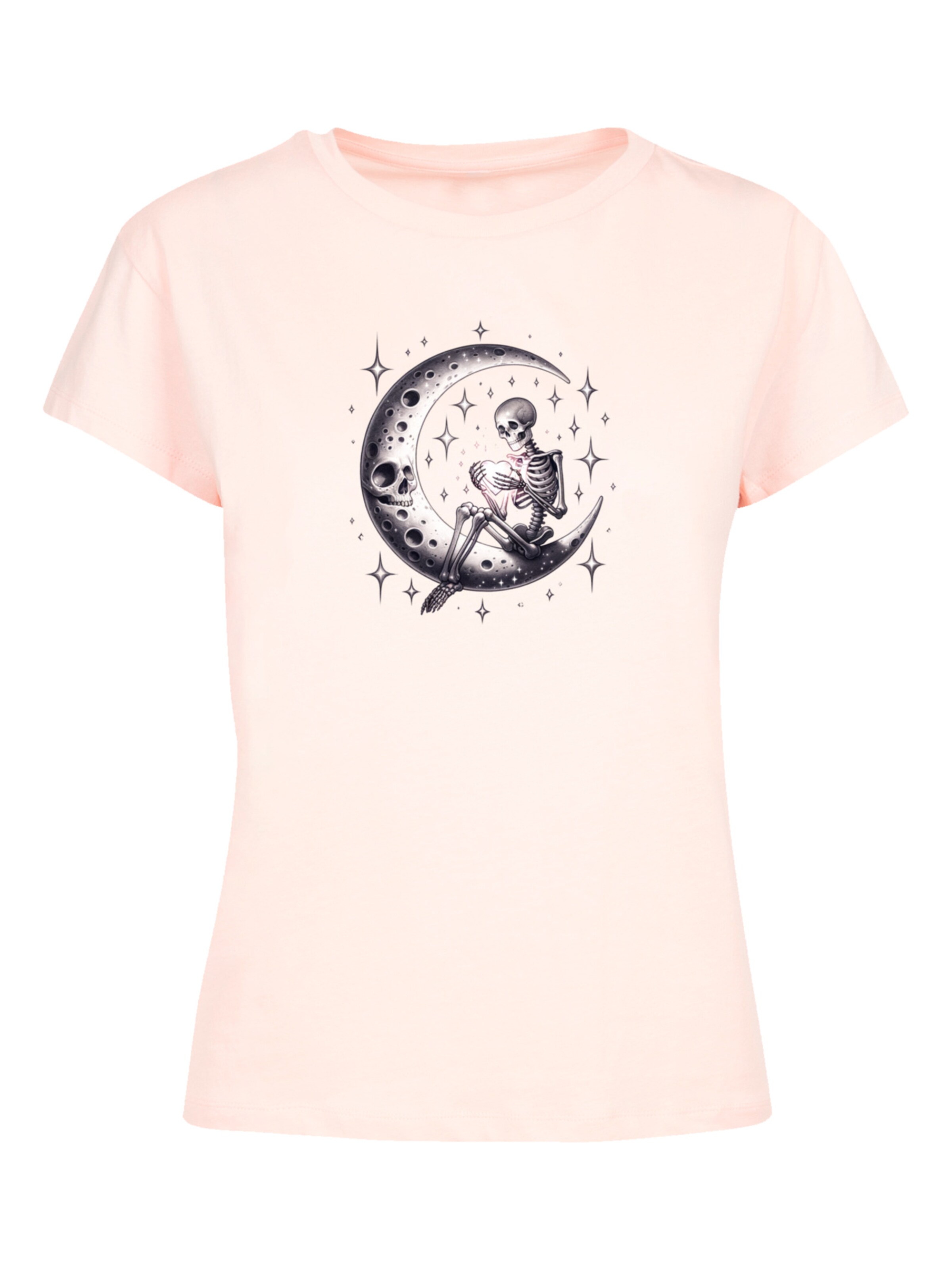 T-shirt 'Gothic Valentinstag Skelett Mond' F4NT4STIC en rose : devant