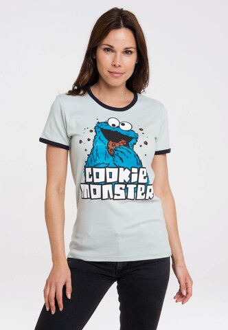 LOGOSHIRT Shirt 'Krümelmonster' in Blue: front