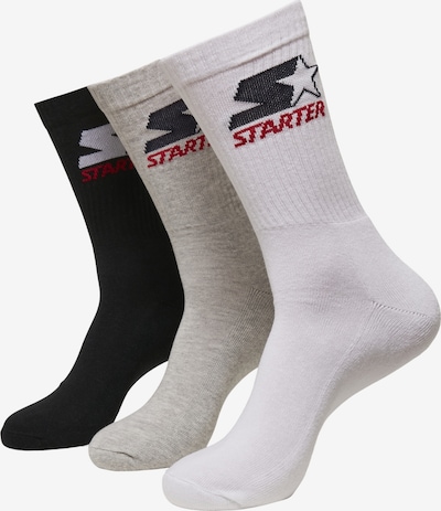 Starter Black Label Socken in hellgrau / rot / schwarz / weiß, Produktansicht
