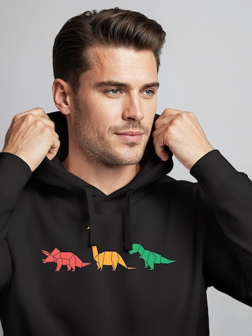 Neverless Sweatshirt 'Geometric Dino' in Schwarz