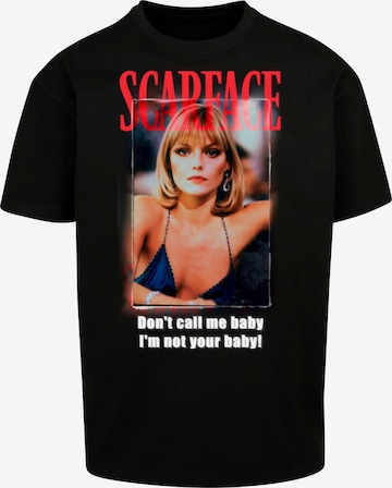 melns MT Upscale T-Krekls 'Scarface Don't Call Me Baby': no priekšpuses