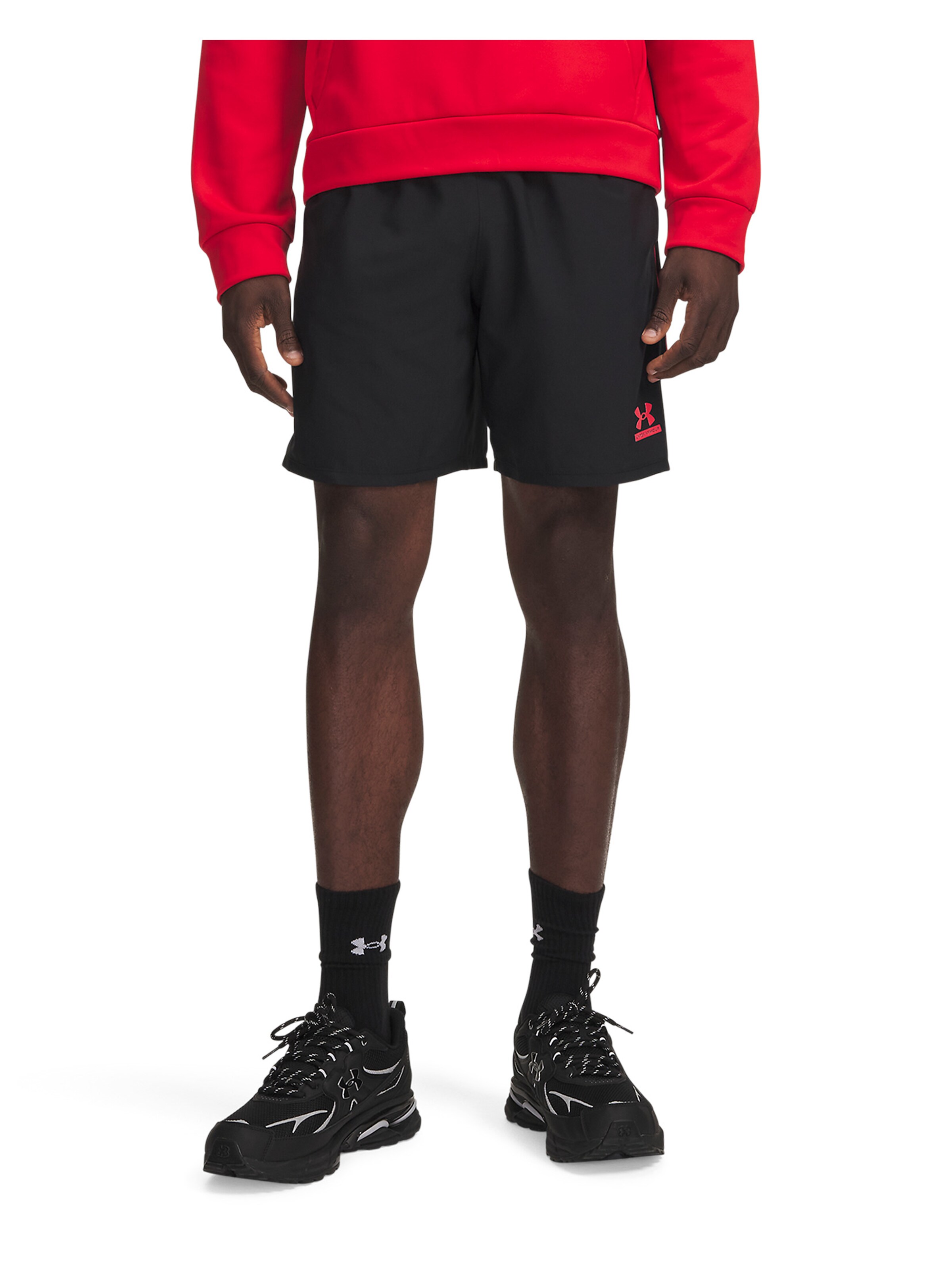 UNDER ARMOUR Regular Sportbroek 'Tech' in Zwart: voorkant