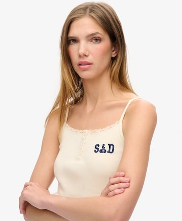 Superdry Top 'Athletic Essentials' in Beige: voorkant