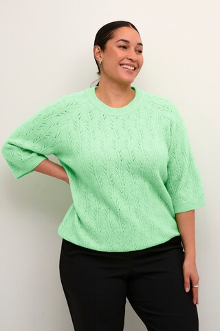 KAFFE CURVE Pullover 'Tenna' in Grün: Vorderseite