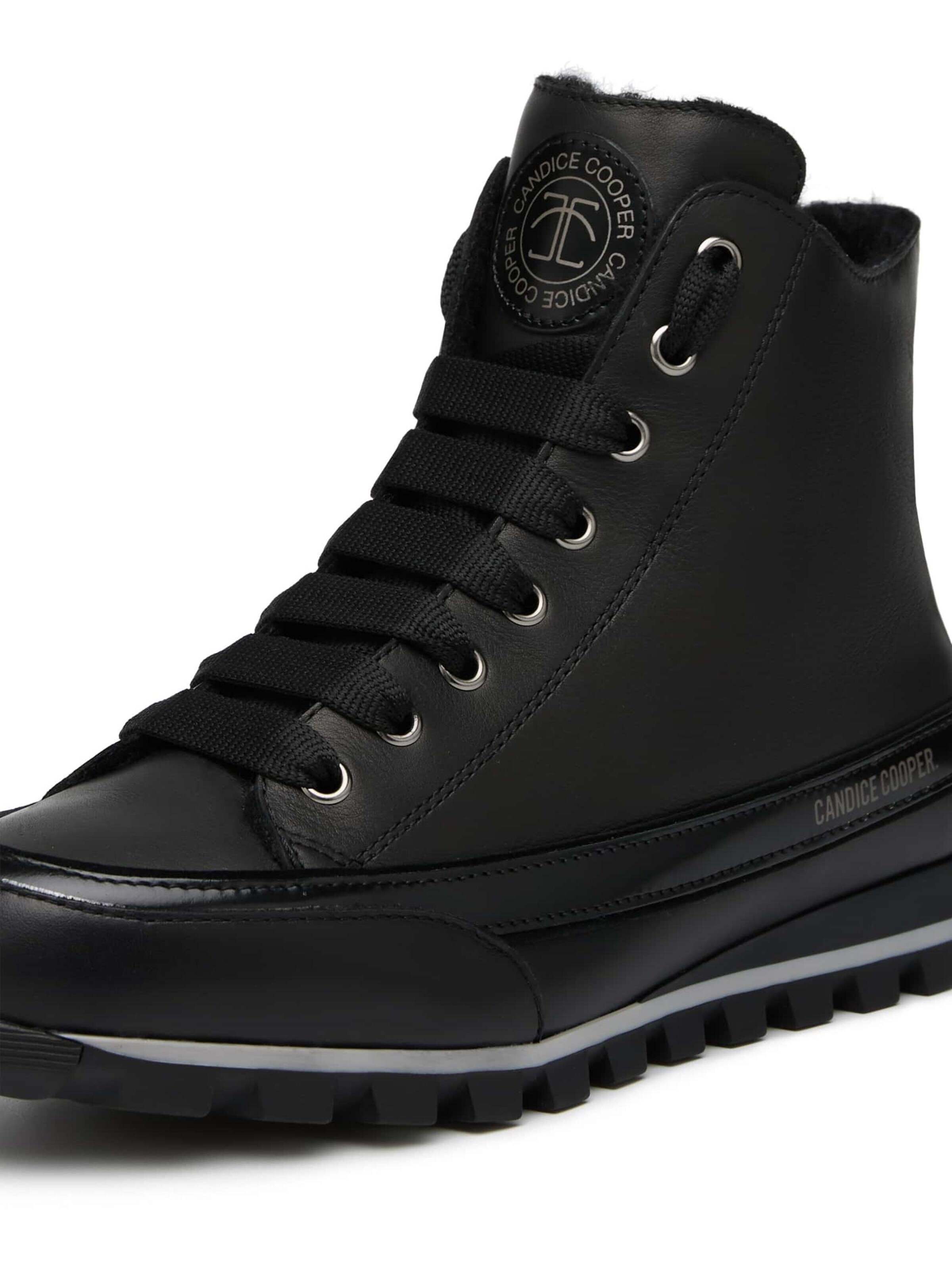 Candice Cooper Sneaker high 'JANIS STRIP PLUS CHIC FUR'‌‌‌‌‌‌‌‌‌ in Schwarz