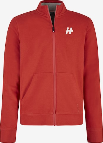HECHTER PARIS Zip-Up Hoodie in Red: front