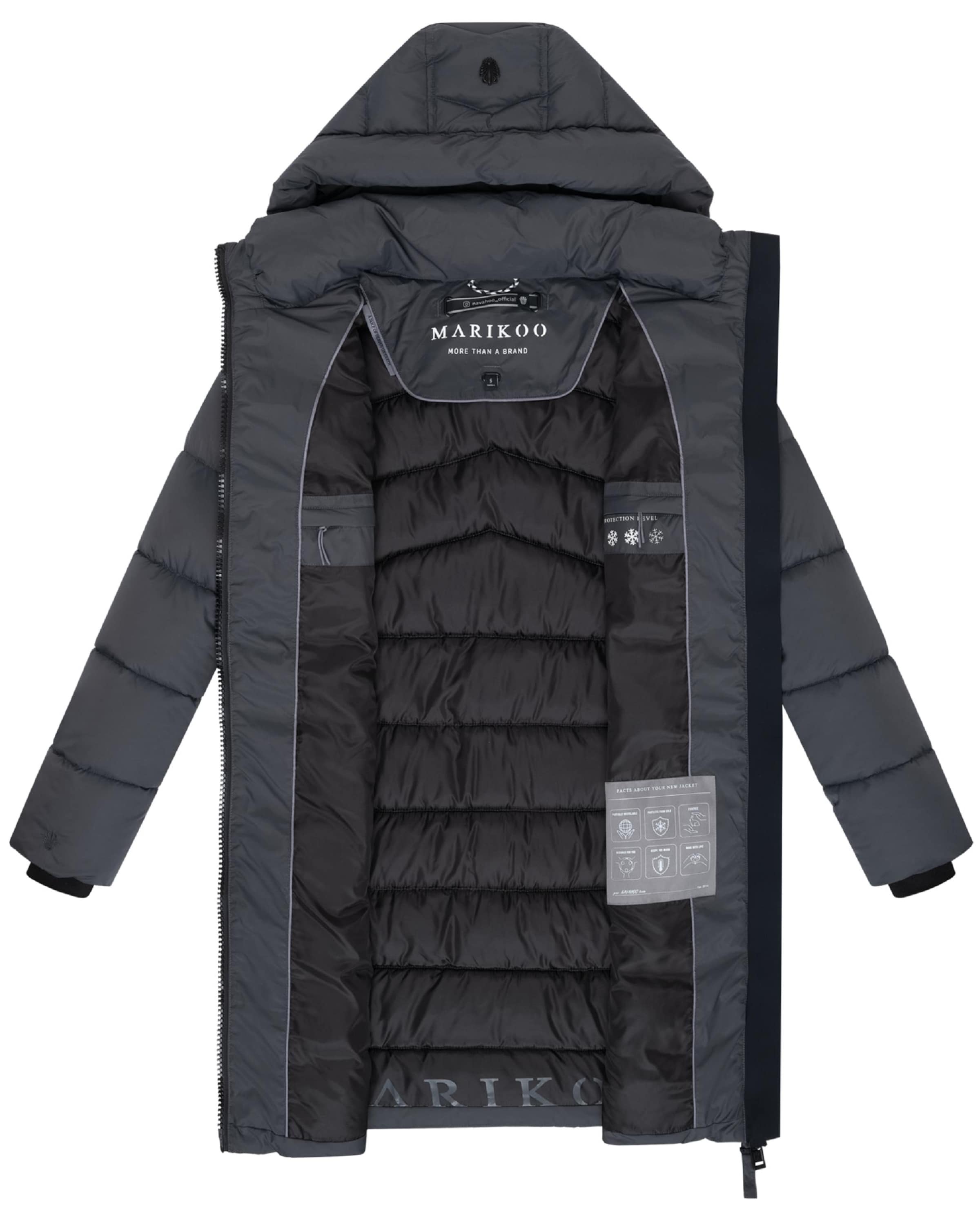 MARIKOO Płaszcz zimowy 'Kaltnäschen 16' w kolorze czarny