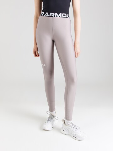 UNDER ARMOUR Skinny Sports trousers 'Authentics' in Grey: front