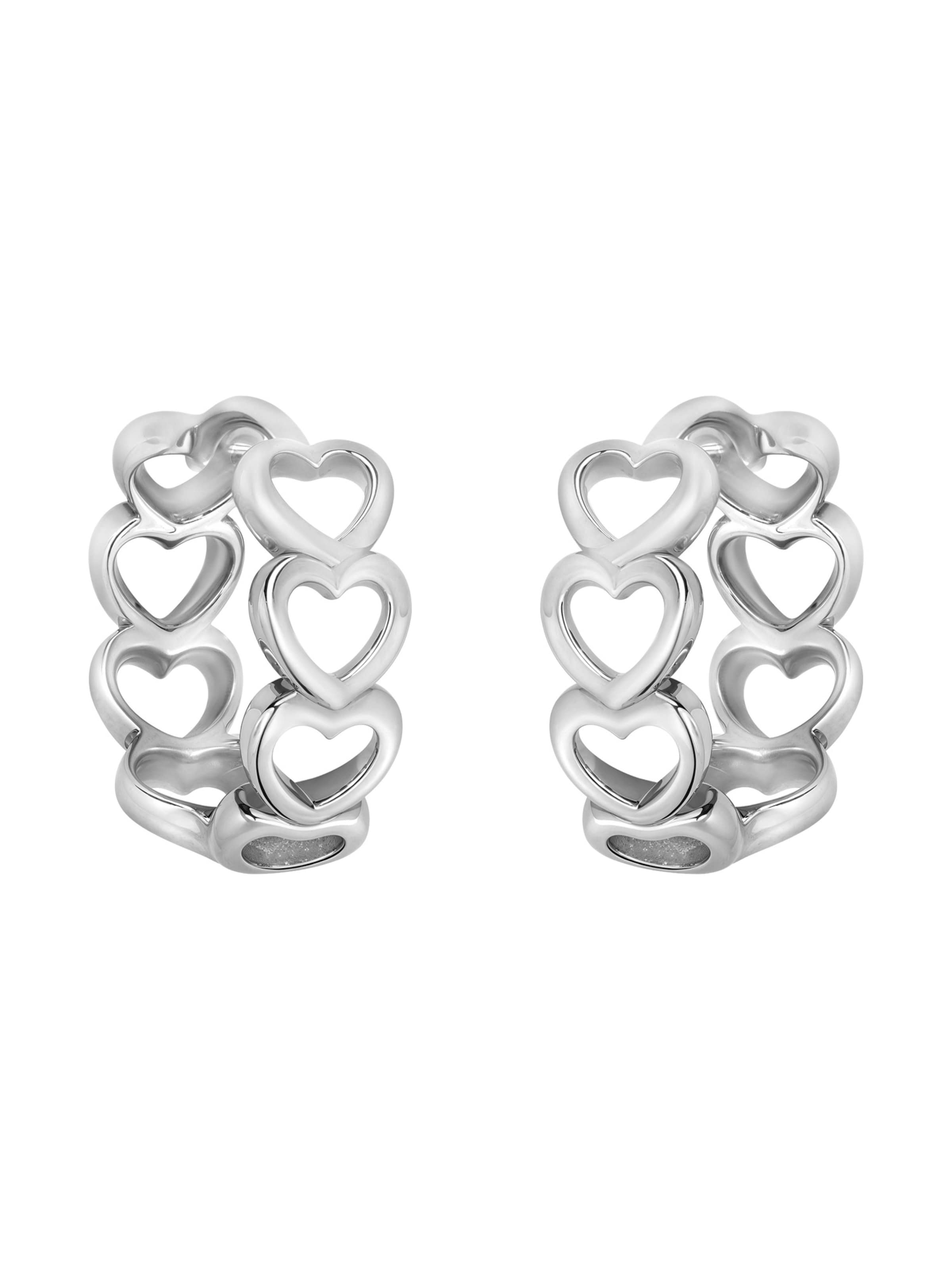 Sofia Milani Ohrringe 'Hearts'‌‌‌‌‌‌‌ in Silber: Vorderseite