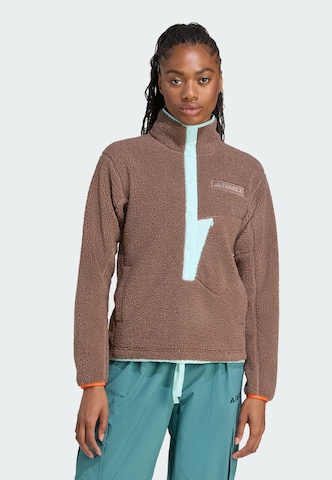 Giacca di pile funzionale 'Xploric' di ADIDAS TERREX in marrone: frontale