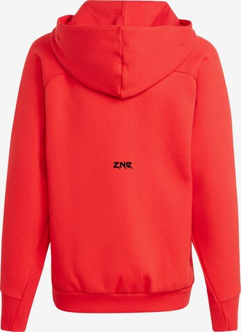ADIDAS PERFORMANCE Athletic Zip-Up Hoodie 'Z.N.E.' in Red