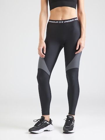 UNDER ARMOUR Скинни Спортивные штаны в Черный: спереди